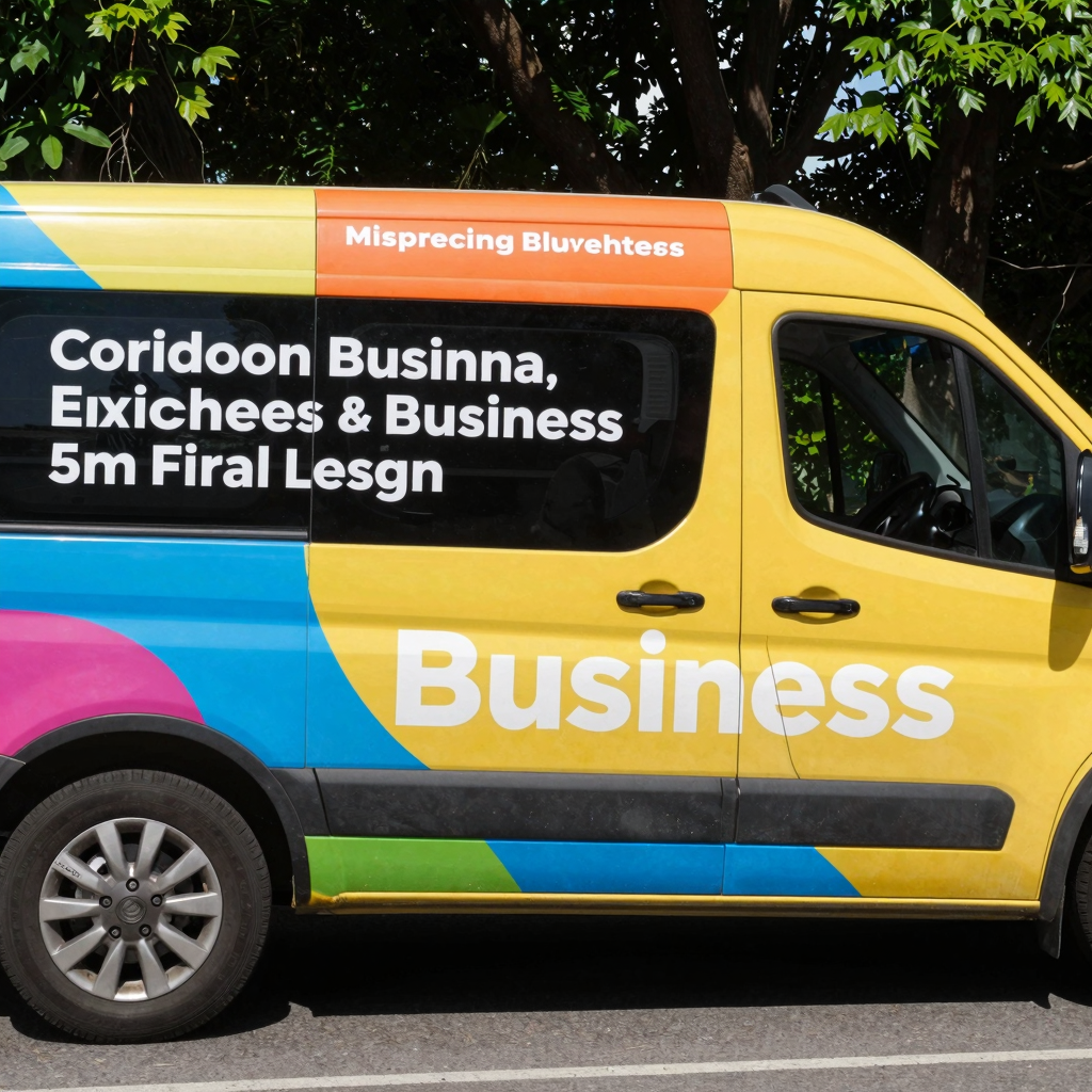 Colorful vehicle with a car wrap design for business marketing
