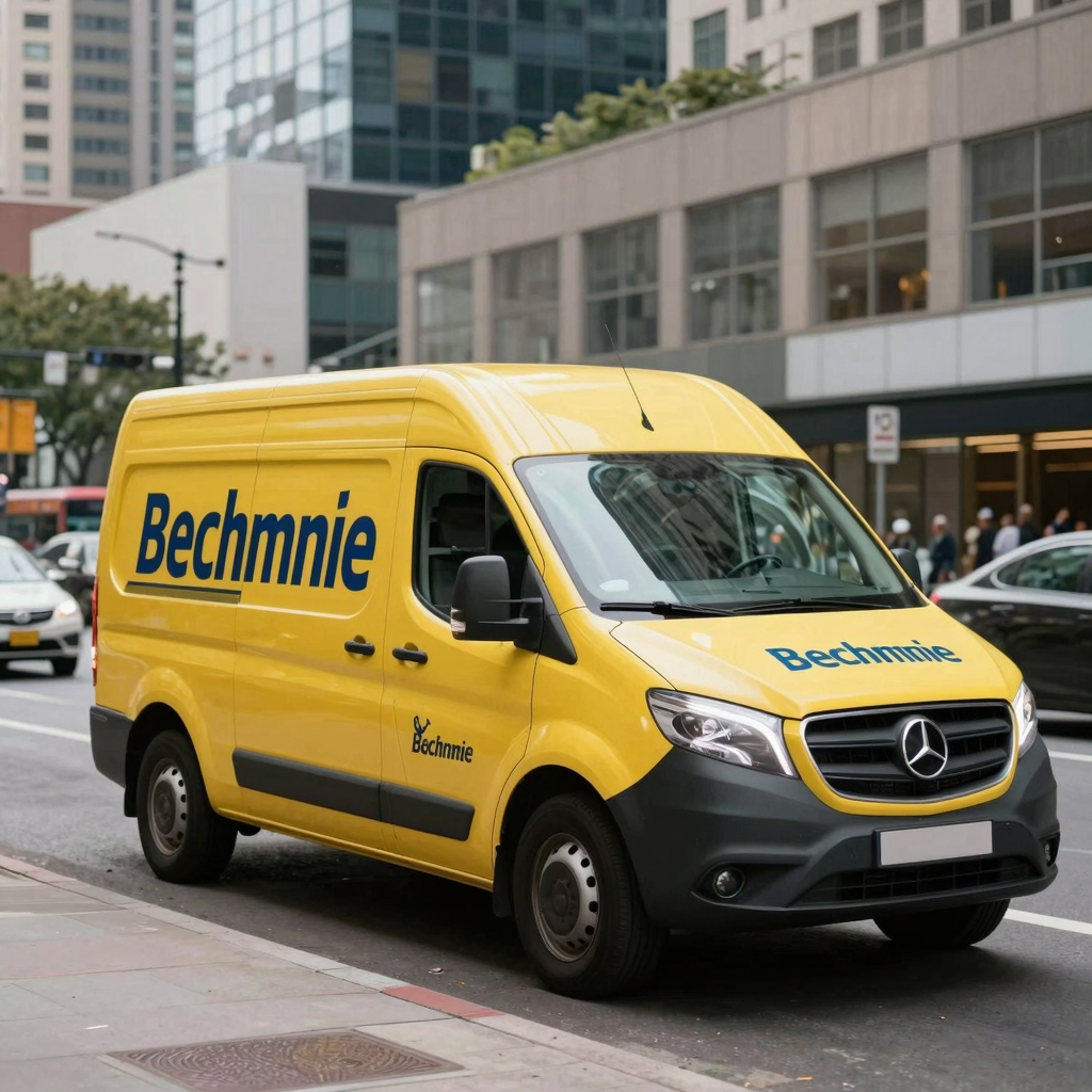 Professionally wrapped vehicle in an urban setting