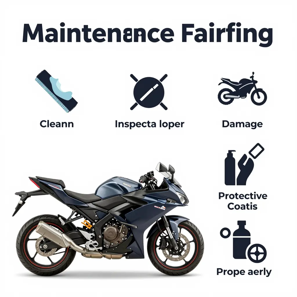 Infographic on motorcycle fairing maintenance tips